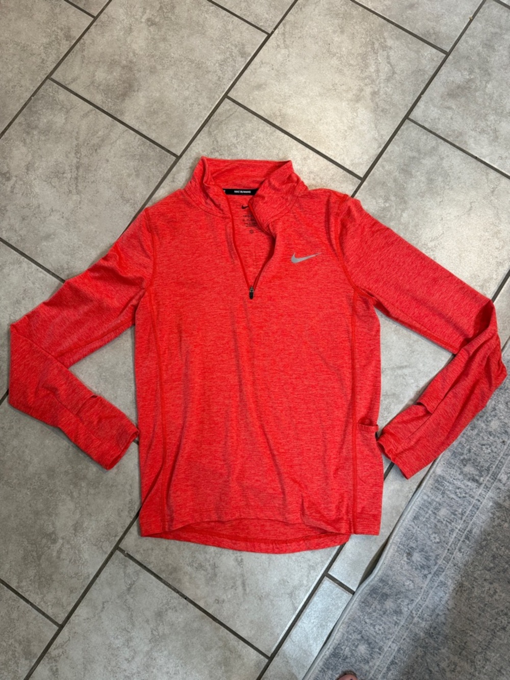 Nike Heathered Red Half-Zip Performance Top